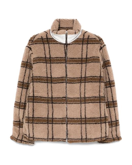 RANRA Karierte Teddy-Jacke in Brown für Herren