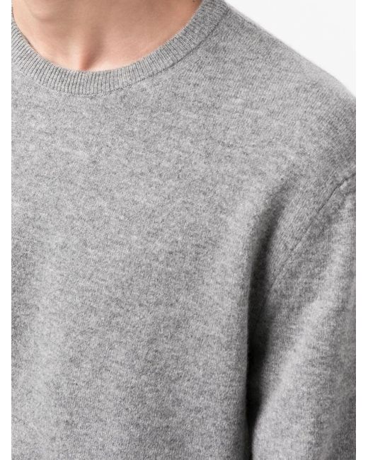 Zegna Gray Crew Neck Cashmere Sweater for men
