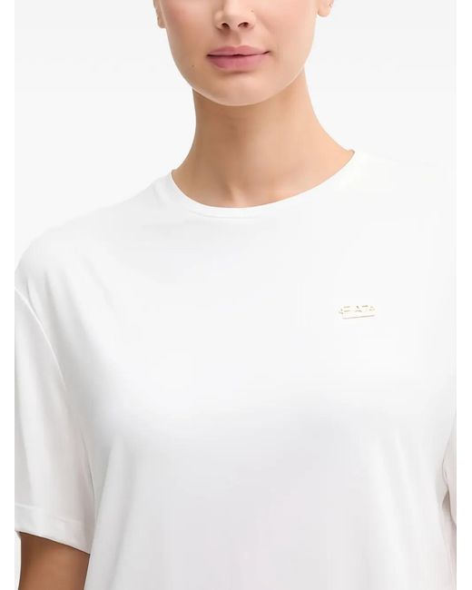 EA7 White Logo-Detail Short-Sleeve T-Shirt