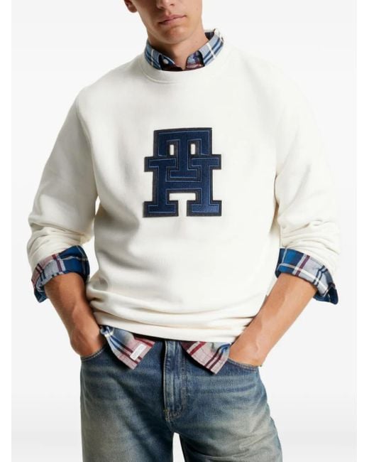 Tommy Hilfiger Gray Varsity-Logo Sweatshirt for men