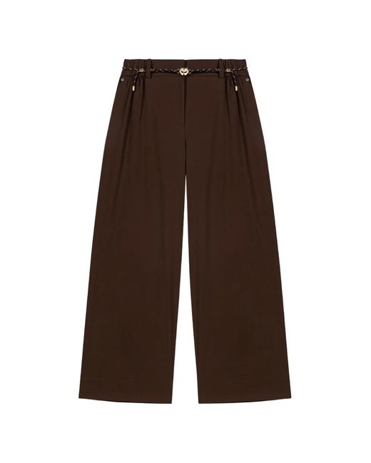 Maje Brown Belted Wide Trousers