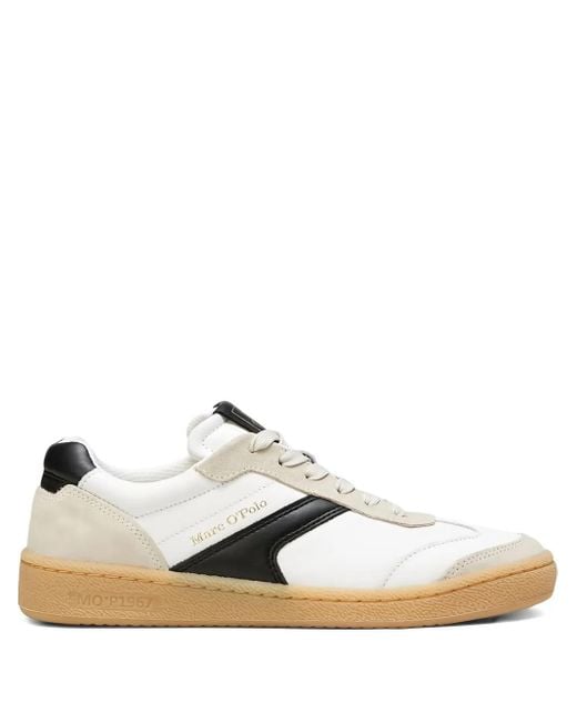 Marc O' Polo White Panelled Low-Top Sneakers