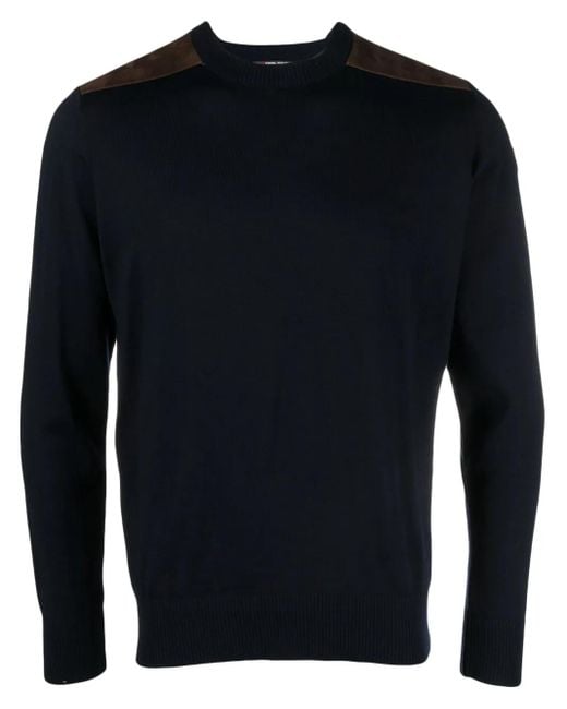 Paul & Shark Blue Crew-Neck Virgin Wool Jumper for men