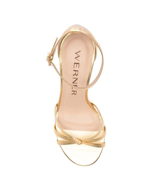Werner Metallic Knotted Ankle-Strap Sandals