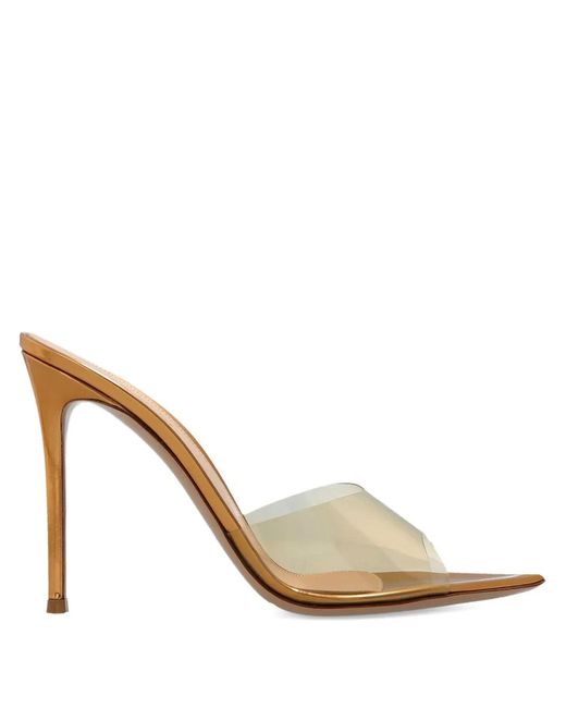 Gianvito Rossi 120Mm Elle Metallic Pointed-Toe Sandals