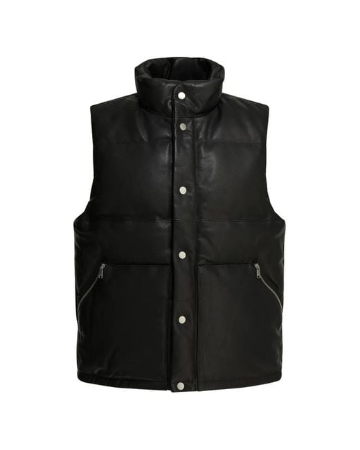 Nonnative Black Buttoned Zip-Up Gilet for men