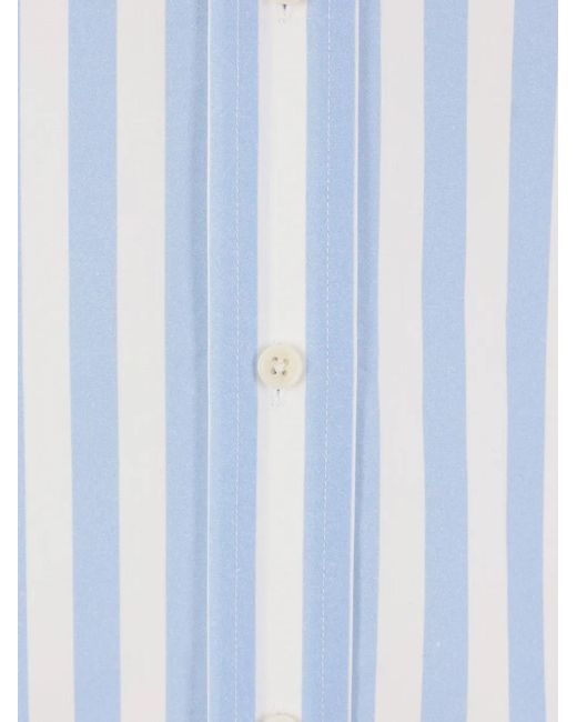 Meta Campania Collective Blue Striped Poplin Shirt for men