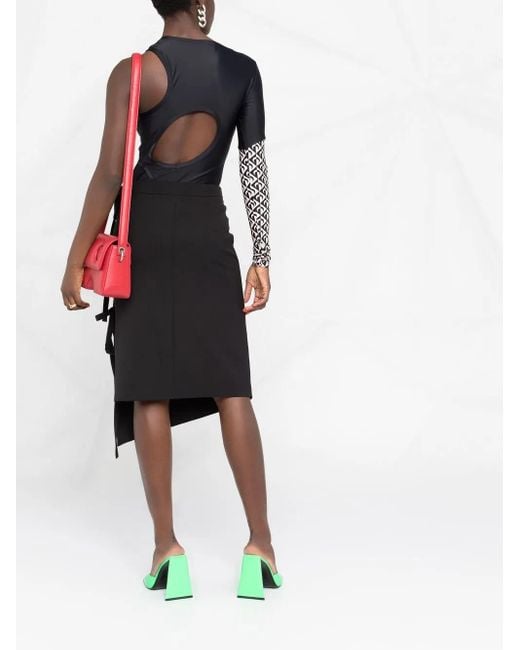 Off-White c/o Virgil Abloh Black Tie-fastening Asymmetric Skirt