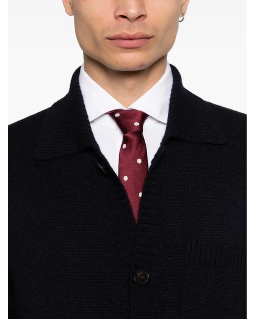 Bompard Black Chest-Pocket Cardigan for men