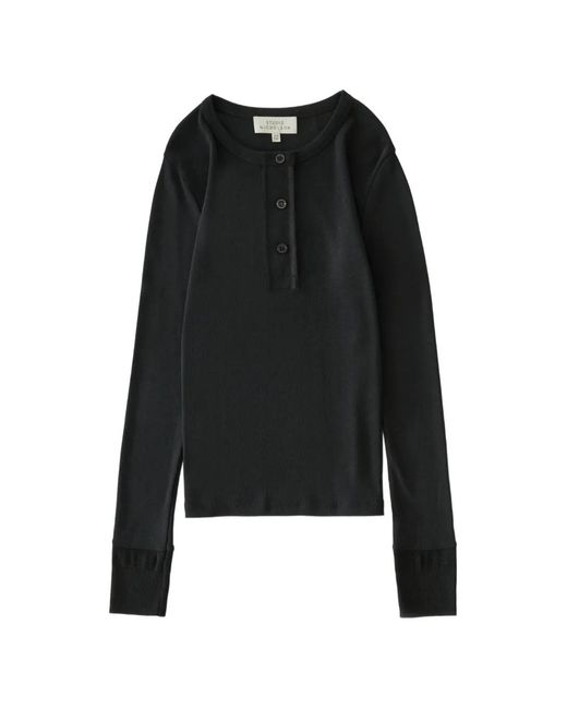 Studio Nicholson Black Roane Butoned Top