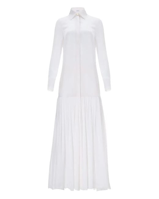 Il Volo White Noa Pleated Shirt Dress