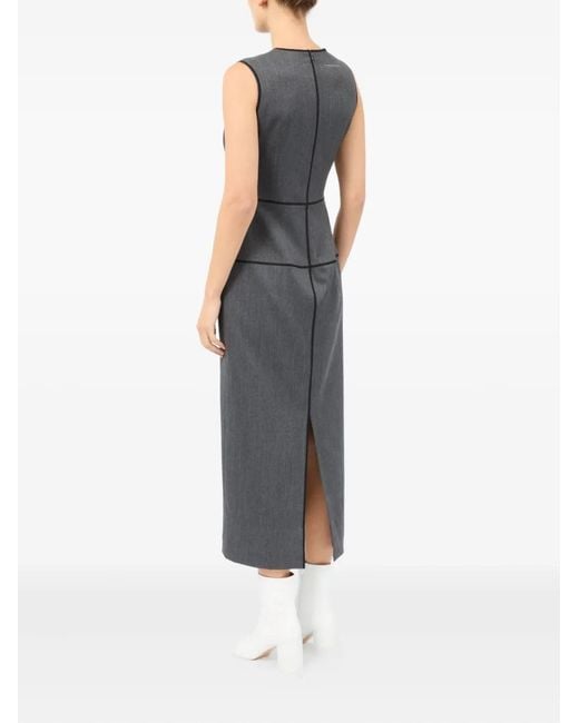 MM6 by Maison Margiela Gray Panelled Sleeveless Dress