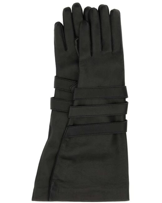 Saint Laurent Black Pilot Panelled Gloves