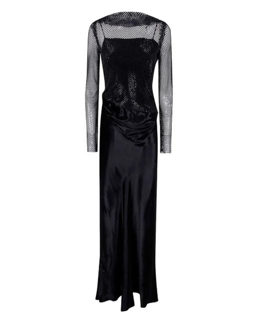 Alberta Ferretti スパンコールトリム マキシドレス Black