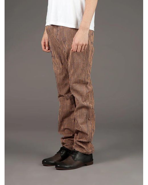 Carven Brown Checked Trouser for men