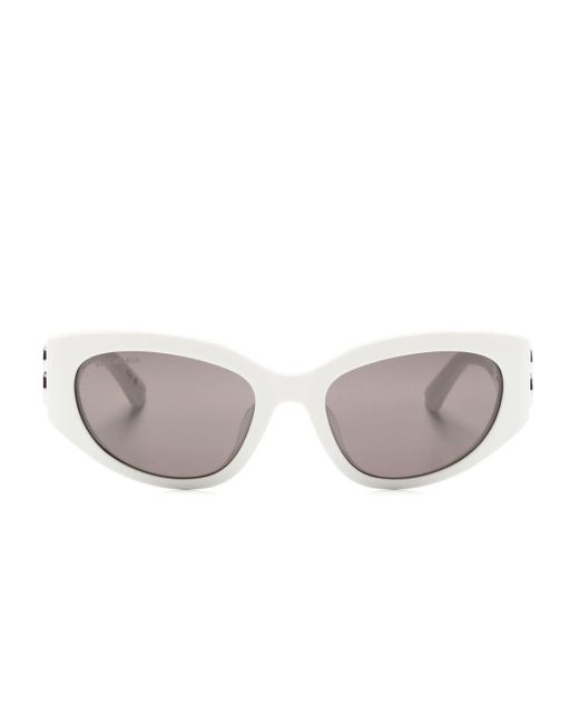 Balenciaga Gray Bossy Oval-frame Sunglasses