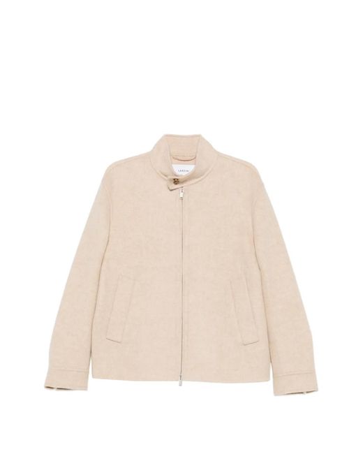 Lardini Natural Felted Zip-Up Jacket for men