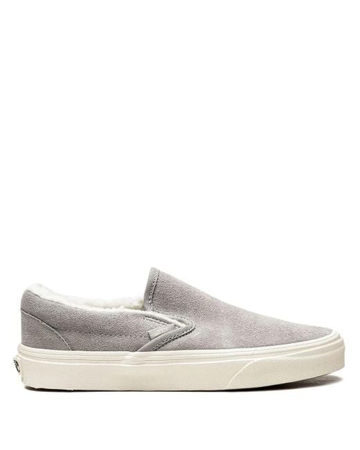 Vans White Classic Slip On "Cozy Hug" Sneakers