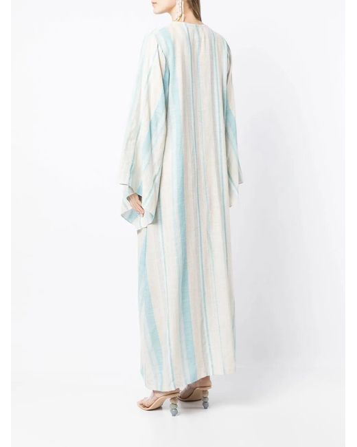 Bambah White Striped Maxi Shirt Dress