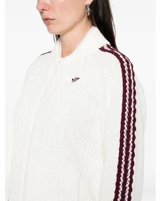 Adidas White Archive Cutline Cable-Knit Knitwear