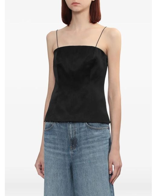 Helmut Lang Black Spaghetti-Strap Top