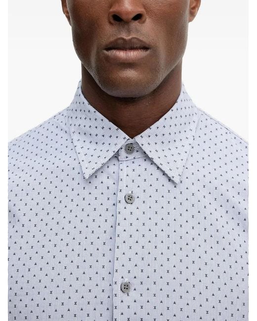 ARMANI EXCHANGE White Patterned Button-Down Shirt for men