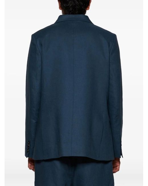 Chaqueta De Lino Con Doble Botonadura Bode de hombre de color Blue