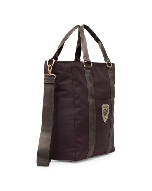 Blauer Brown Logo-Patch Tote Bag