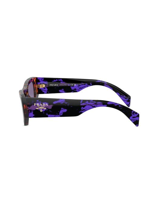 Prada Purple Tortoiseshell-Effect Geometric Sunglasses