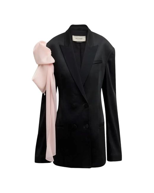 Hellessy Black Didier Draped-Bow Blazer Jacket