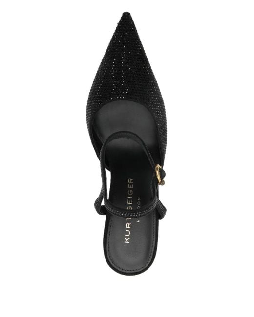 Kurt Geiger Black 110Mm Mayfair Ankle-Strap Pointed Pumps