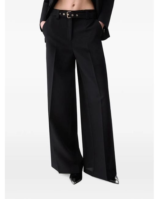 Liu Jo Black Wide-Leg Trousers With Belt