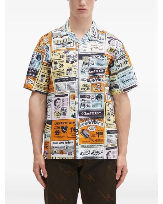 Camicia Con Stampa di Carhartt in White da Uomo