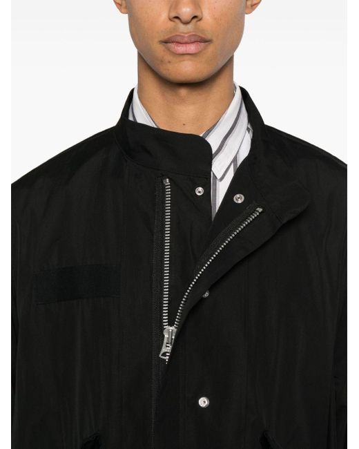 Sacai Black Thomas Mason Fishtail-design Coat for men