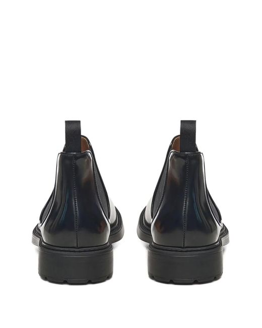 Doucal's Black Elastic-Band Leather Boots for men