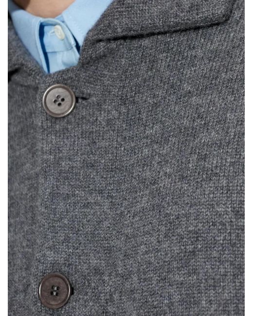 Lisa Yang Gray Cardigan À Poche Plaquée for men