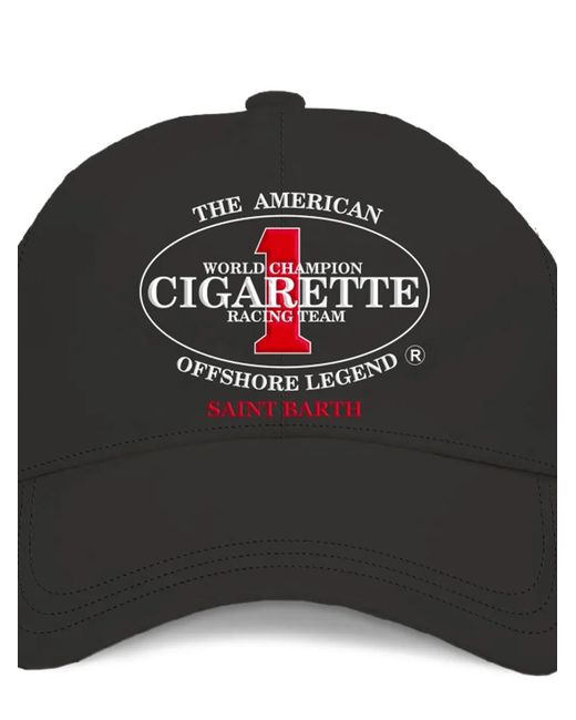Mc2 Saint Barth Black Racing-Print Baseball Cap for men