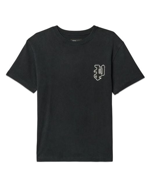 Purple Brand Black Gothic Crystals Tee for men