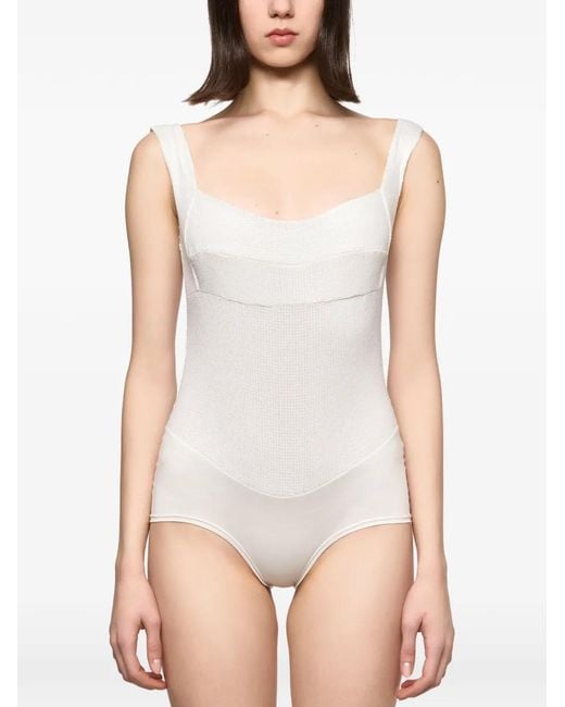 Atu Body Couture White Body Brodé De Sequins