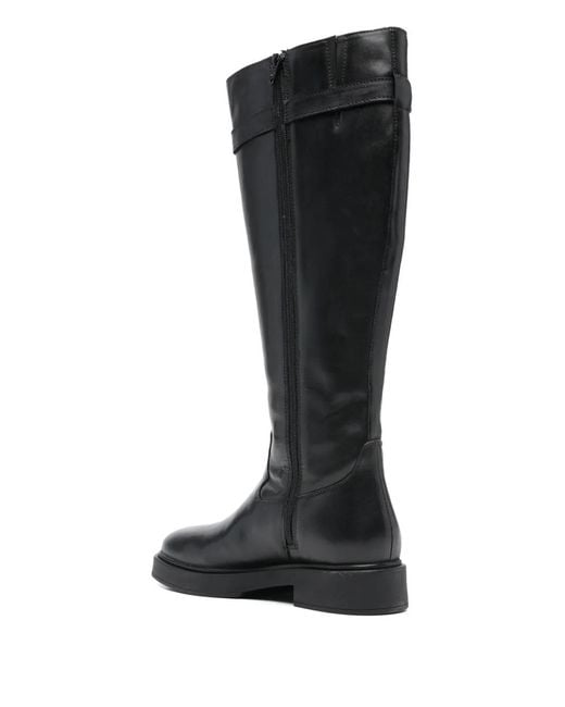 Keys Black Buckle Strap Boots