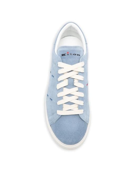 Kiton Blue Stitching-Detail Sneakers for men