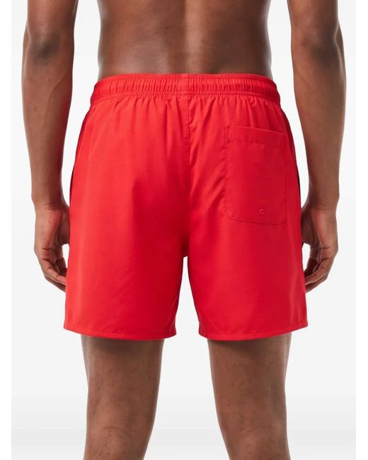 Lacoste Red Drawstring Swim Shorts for men