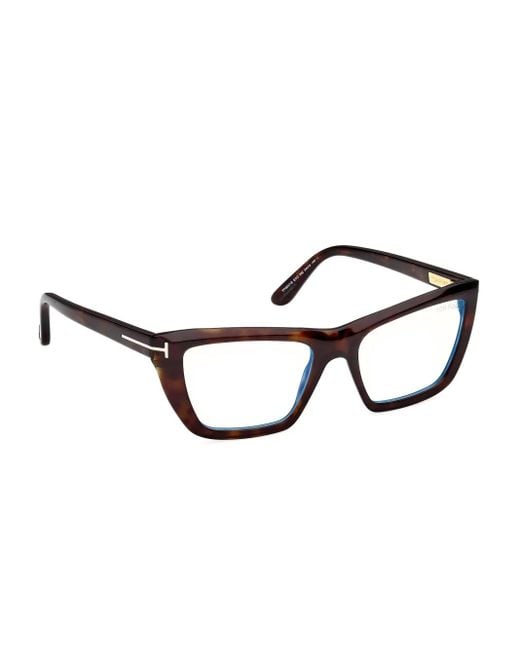 Tom Ford Brown Cat-Eye Frame Eyeglasses