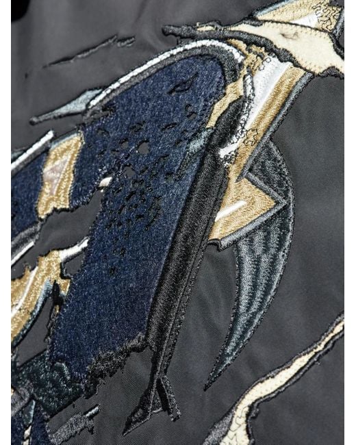 メンズ DIESEL Embroidered Panel Jacket Black