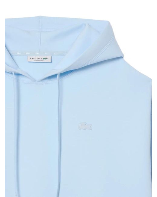Lacoste Blue Logo-Patch Drawstring Hoodie