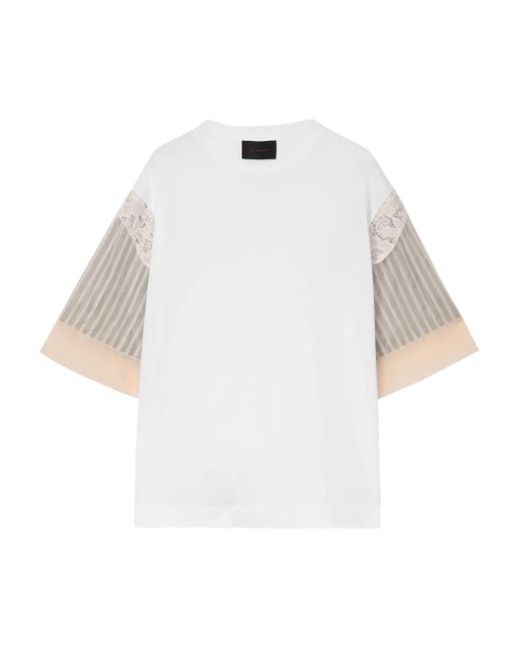 T-Shirt À Empiècements En Dentelle Simone Rocha pour homme en coloris White