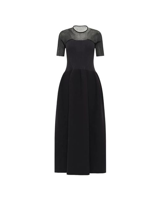 CFCL Black Pottery Lucent Ribbed-Knit Midi Dress
