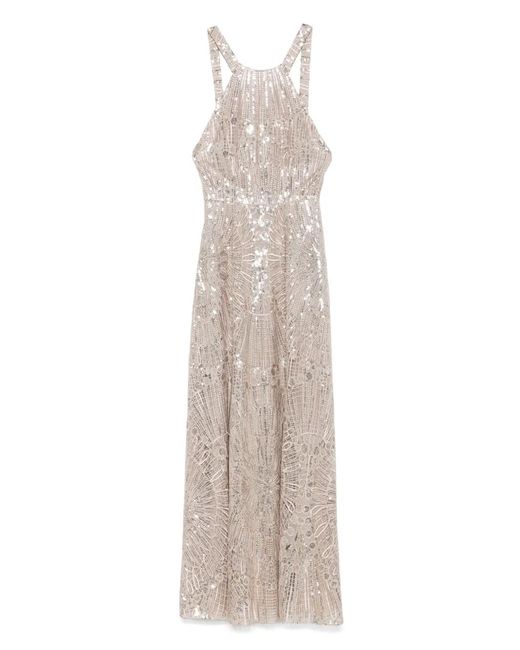 Elie Saab White Sequin-Embellished Maxi Dress
