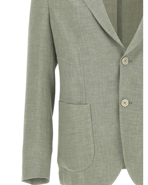 Eleventy Green Patch-Pockets Blazer for men