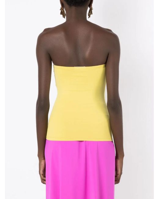 Amir Slama Yellow Strapless Tube Top
